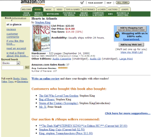 Customer Reviews and Similar Products on an early 2000 version of Amazon's website